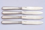 set of 4 fruit knives, silver, 84 standard, total weight of items 92.05, 15.5 cm, 1896-1907, St. Pet...