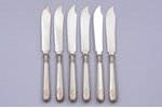 set of 6 fruit knives, silver, 84 standard, total weight of items 141.95, 15.6 cm, 1808-1917, St. Pe...