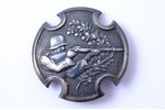 badge, Army expert-shooter (rifle shooting), silver, 875 standard, Latvia, 20-30ies of 20th cent., 3...