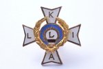 миниатюрный знак, Латвийский союз инвалидов войны (LKIA), эмиграция, 19 x 19.5 мм...