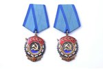 set, 2 Orders of the Red Banner of Labour, № 487593, № 1115333, USSR...