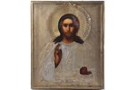 ikona, Jēzus Kristus Pantokrators (Visavaldītājs), dēlis, gleznojums, metāls, Krievijas impērija, 26...