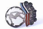 badge, Latvian-Estonian discus throwing competition, Riga, silver, 875 standard, Latvia, Estonia, 19...