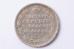 poltina (50 kopeikas), 1821 g., PD, SPB, plats kronis, sudrabs, Krievijas Impērija, 10.08 g, Ø 28.5...