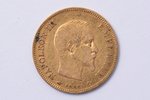 10 franki, 1855 g., A, zelts, Francija, 3.20 g, Ø 19 mm, XF, VF...