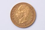 20 liras, 1882 g., R, zelts, Itālija, 6.43 g, Ø 21.3 mm, AU, XF...