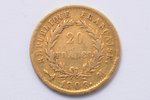 20 франков, 1808 г., M, золото, Франция, 6.35 г, Ø 21 мм, VF...