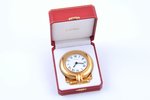 настольные часы, "Cartier", Quartz, Франция, 9.1 x 7.8 см, Ø 78 мм, в коробке, исправные, батарейка...