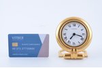настольные часы, "Cartier", Quartz, Франция, 9.1 x 7.8 см, Ø 78 мм, в коробке, исправные, батарейка...