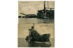 postcard, 2 pcs., sunken Russian warship "Slava", USSR, 20-30ties of 20th cent., 13,8x8,8 cm...