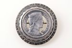 sakta, made of 1 lats coin, silver, 9.50 g., the item's dimensions Ø 3.3 cm, the 20-30ties of 20th c...