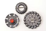 set of 3 saktas, silver, the item's dimensions Ø 4.7 / 3.8 / 3.4 cm, the 50ies of 20th cent., USSR,...