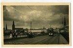 fotogrāfija, Rīga, Pontonu tilts, Latvija, 20. gs. 20-30tie g., 13,6x8,6 cm...