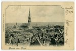 открытка, Рига, вид с Домского собора, Латвия, Российская империя, начало 20-го века, 13,8x9 см...