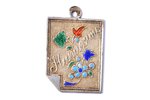 a pendant, "For memory", silver, enamel, 84 standard, 2.65 g., the item's dimensions 2.95 x 1.95 cm,...