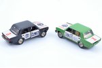 car model, VAZ 2105, "Rally", set of 2 (one has no headlights and bumpers), metal, USSR, 1989-1992...