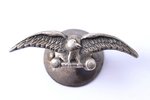badge, emigration of Russian Falcons in Paris, silver, the 30ies of 20th cent., 10 x 33.5 mm...