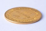 10 марок, 1879 г., S, золото, Российская империя, Финляндия, 3.22 г, Ø 19.1 мм, AU...