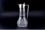 jug, silver, 84 ПТ standard, gilding, crystal, h 28 cm, 1908-1917, Germany...