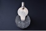 jug, silver, 84 ПТ standard, gilding, crystal, h 28 cm, 1908-1917, Germany...