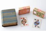set of solitaire playing cards, 2x53 cards, published by Latvian Red Cross, 20-30ties of 20th cent.,...