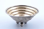 candy-bowl, silver, 875 standard, 80.6 g, (h/⌀) 5.5/12.5 cm, the 30ties of 20th cent., Latvia...