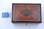 jewelry case, redwood, 25.4 x 17.3 x 11.5 cm...