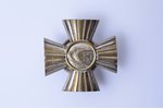 знак, Авто-танковый полк (1-й тип), бронза, посеребрение, Латвия, 20е годы 20го века, 46.7 x 47.1 мм...