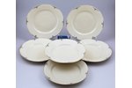 set of plates, 19 items, porcelain, J.K. Jessen manufactory, Riga (Latvia), 1936-1939, third grade,...