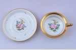 tea pair, porcelain, M.S. Kuznetsov manufactory, signed painter's work, handpainted by Arcady Beloko...