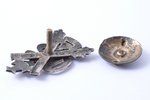 знак, Дивизион тяжелой артиллерии, серебро, эмаль, Латвия, 20е-30е годы 20го века, 49.1 x 30.6 мм...