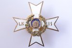 badge, Latvian war invalids' alliance (LKIS), Latvia, 20-30ies of 20th cent., 39.8 x 40.3 mm, enamel...
