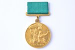medal, The All-Union Agricultural Exhibition (large size), № 140, gold, USSR, 37.1 x 32.2 mm, screw...