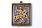 icon, Holy Great Martyr George, the Miracle of St George and the Dragon, copper alloy, casting, 1-co...