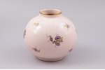 vase, porcelain (pink color mass), M.S. Kuznetsov manufactory, hand-painted, Riga (Latvia), 1934-193...