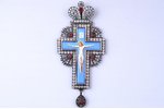 рectoral cross, The Crucifixion of Christ, silver, painted enamel, Russia, the border of the 19th an...