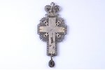 наперсный крест, Распятие Христово, серебро, расписная эмаль, Российская империя, рубеж 19-го и 20-г...