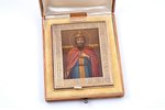 икона, Святой равноапостольный великий князь Владимир, серебро, золочение, живопись на цинке, 84 про...