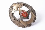 badge, Latvian Railway Firefighters Society, Latvia, 20-30ies of 20th cent., 45.2 x 38.2 mm...