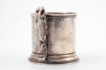 tea glass-holder, silver, 875 standard, 88.10 g, engraving, h (with handle) 8 cm, Ø (inside) 6.4 cm,...