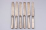 set of 6 dessert knives, silver, 84 standard, total weight of items 386, 18.6 cm, 1852-1866, St. Pet...