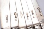 set of 6 dessert knives, silver, 84 standard, total weight of items 386, 18.6 cm, 1852-1866, St. Pet...