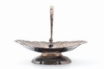 candy-bowl, silver, 875 standard, 177.15 g, 18.4 x 13 cm, h (with handle) 14 cm, Latvia...