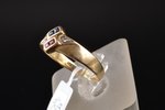 кольцо, золото, 585 проба, 3.15 г., размер кольца 17.5, бриллиант, рубин, сапфир, размер рубина, сап...