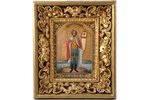 ikona, Svētais Aleksandrs Ņevskis, dēlis, gleznota uz zelta, Krievijas impērija, 17.9 x 13.5 x 1.8 c...