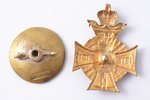 badge, 52nd Vilna Infantry regiment, for lower ranks, bronze, guilding, Russia, 46.1 x 33.4 mm, "Эду...