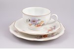tea trio, porcelain, J.K. Jessen manufactory, Riga (Latvia), 1934-1940, Ø (small plate) 18.5 cm, Ø (...
