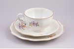 tea trio, porcelain, J.K. Jessen manufactory, Riga (Latvia), 1934-1940, Ø (small plate) 18.5 cm, Ø (...