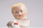 statuete, Meitene ar vistu ("Saulespuķe"), porcelāns, Rīga (Latvija), PSRS, Rīgas porcelāna rūpnīca,...