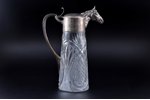 jug, silver, 84 standard, gilding, crystal, h 30 cm, by Alexander Lyubavin, 1898-1904, St. Petersbur...